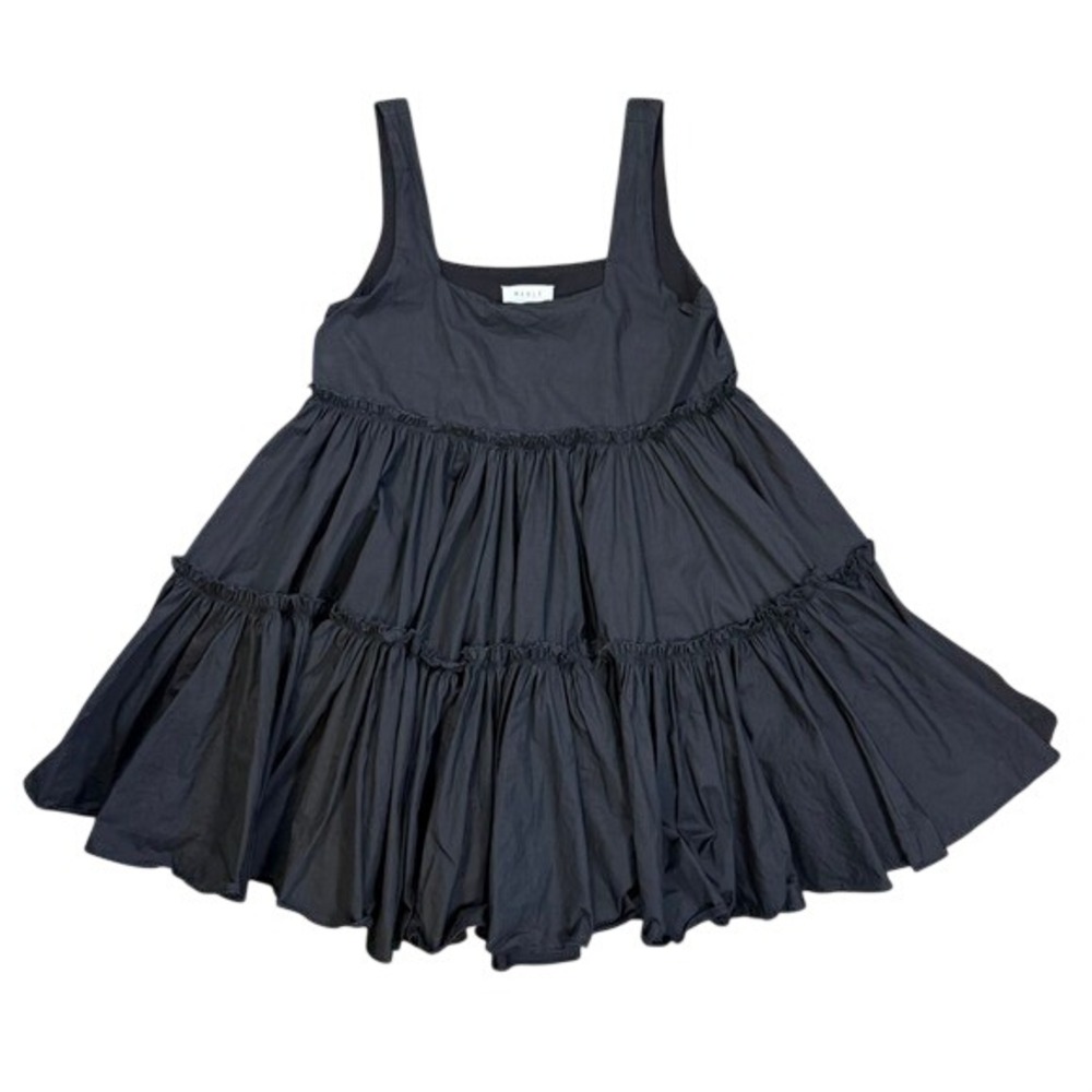 Black Tiered Babydoll‎ Mini Dress Flirty Flowy Boho Chic Summer Aesthetic Size S - Picture 2 of 7